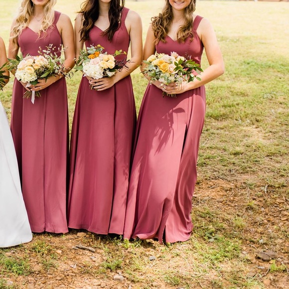 Azazie Jane dessert rose dress - Picture 3 of 4